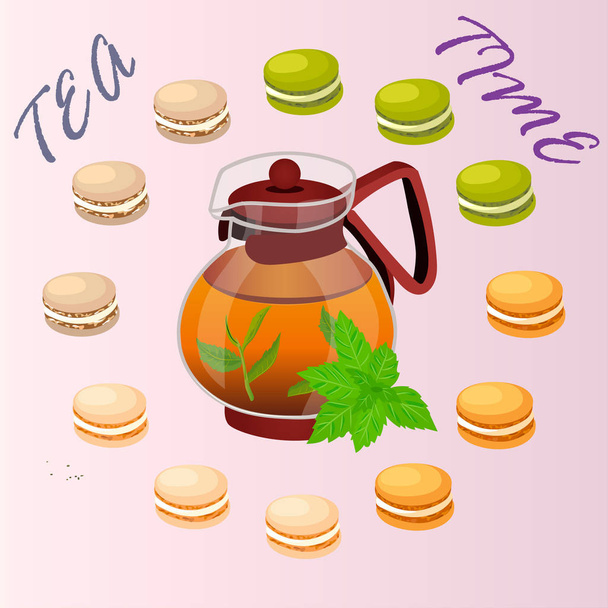 illustration of teapot - Vetor, Imagem