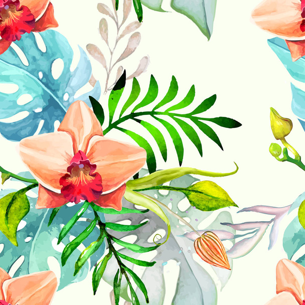 Hand drawn painted seamless pattern. Vector illustration - ベクター画像