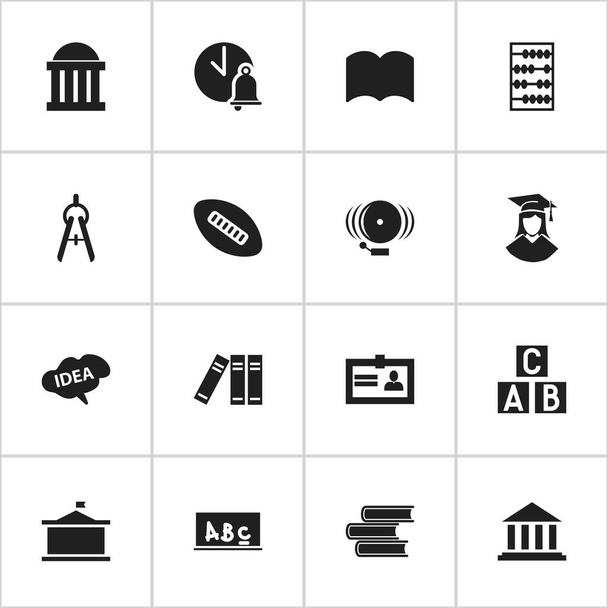 Набір з 16 значків Університету Едреті. Включає такі символи, як бібліотека, словник, сертифікація та багато іншого. Може використовуватися для веб, мобільного, інтерфейсу та інфографіки
. - Вектор, зображення