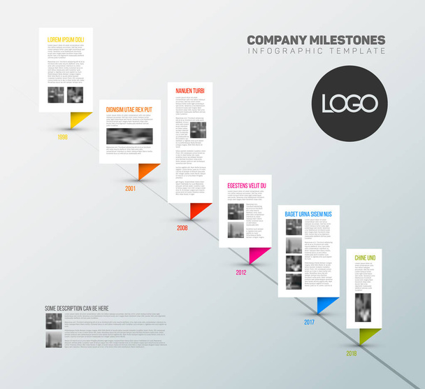 Infographic timeline report template  - Vector, Image