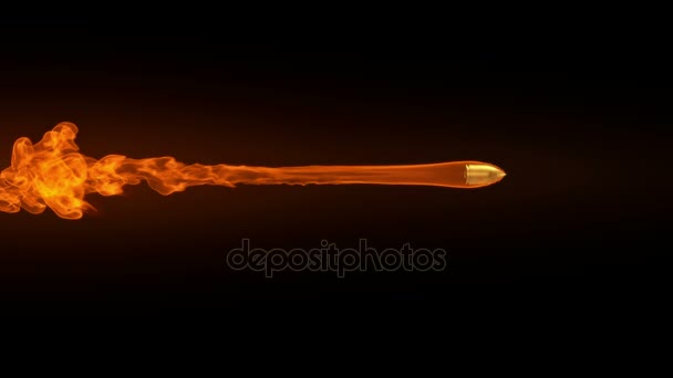 Animación de una bala voladora con rastro de fuego
 - Metraje, vídeo