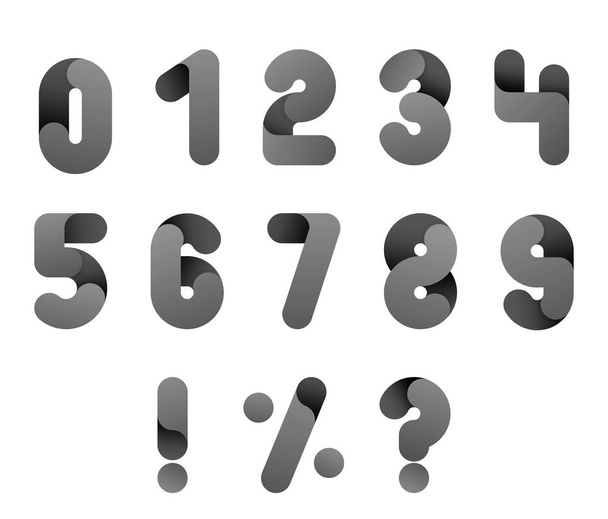 Alfabeto numérico. Conjunto de números preto e branco. Vetor isolado
. - Vetor, Imagem