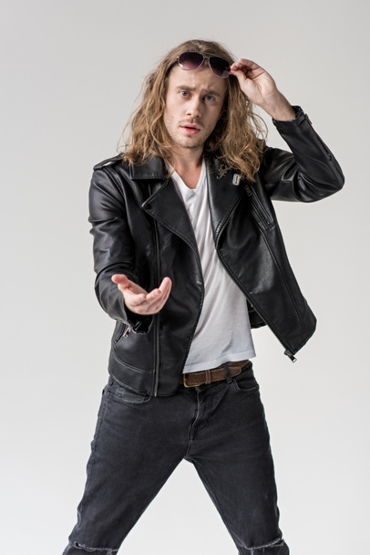 man in black leather jacket - Fotó, kép
