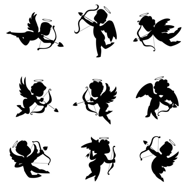 Cupidons de silhouette. illustration vectorielle
 - Vecteur, image