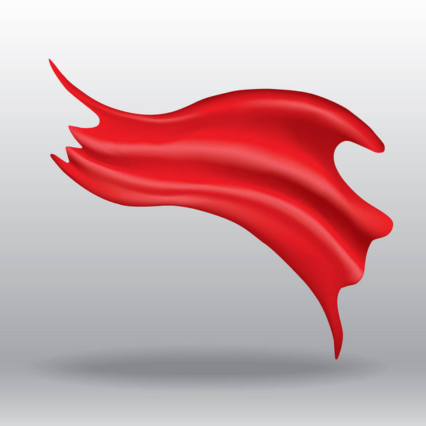 Літаючий червоний шовковий текстильний прапор. Векторний малюнок
 - Вектор, зображення