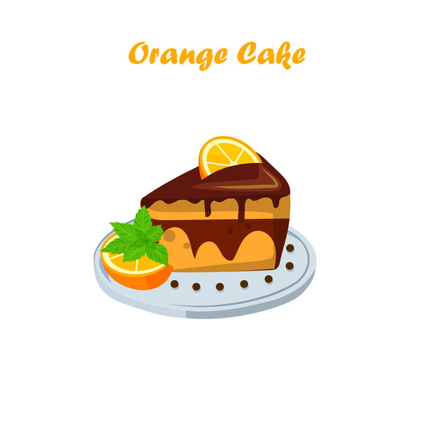 orange cake or pie - Vetor, Imagem