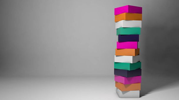 Abstrakti muotoilu käsite värikkäitä kuutioita
 - Valokuva, kuva