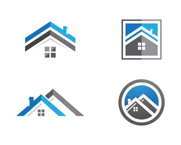 Plantilla de iconos de logotipo de edificios inmobiliarios y de viviendas - Vector, Imagen