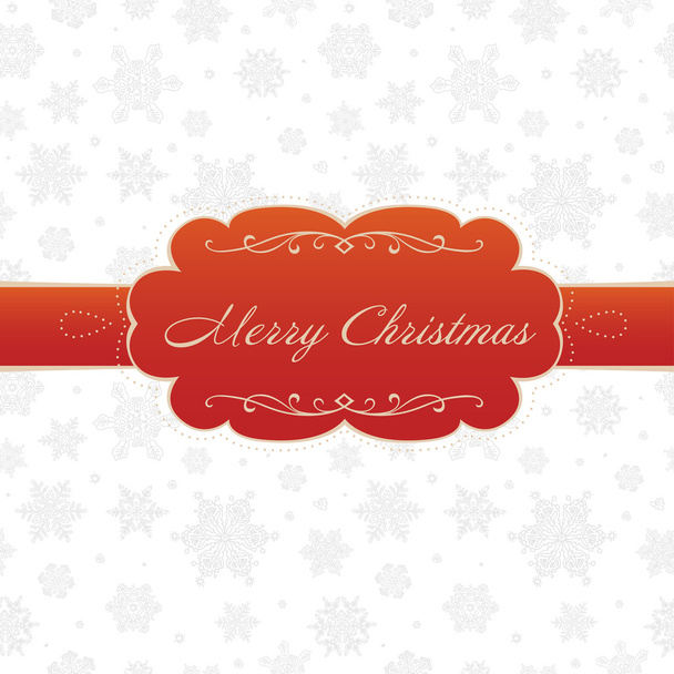 Merry christmas greeting card on white background with snowflake - Vektor, Bild