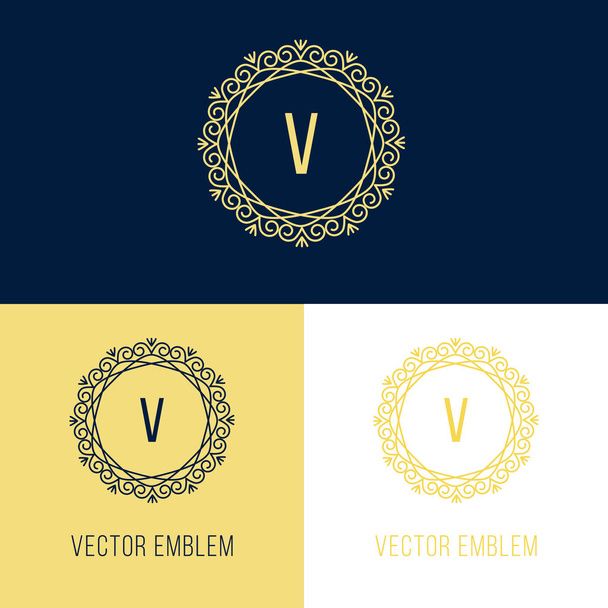 Elegant  line art Logo Design Template - Vector, Image