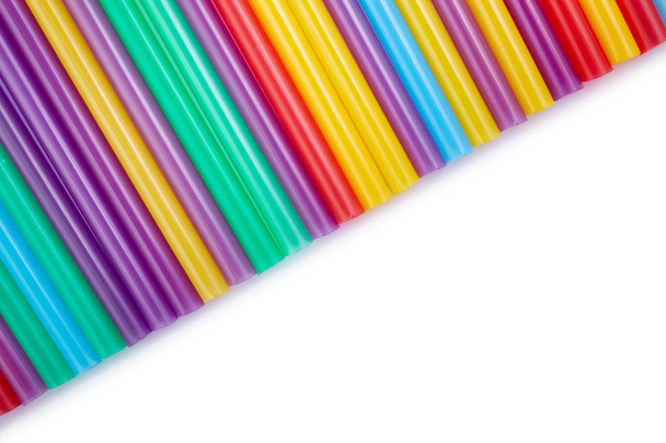 Colorful drinking straws for the color background. Abstract a colorful of plastic straws used for drinking water or soft drinks - Φωτογραφία, εικόνα