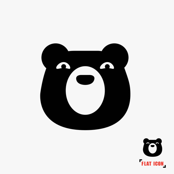 Medve lapos ikon - Vektor, kép