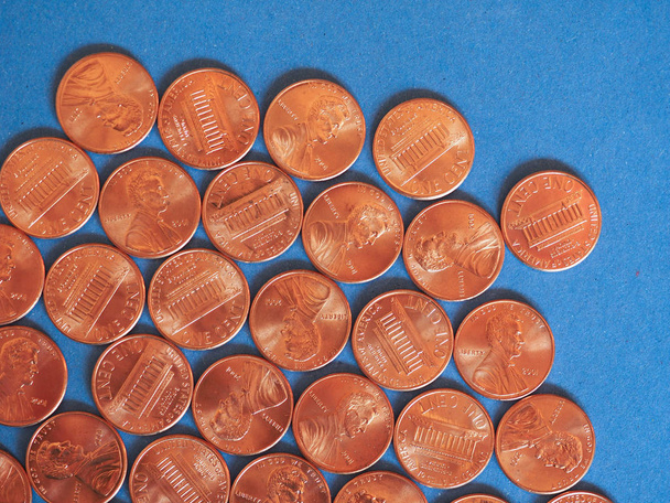 A United States Penny, 1 Cent Coin, or 1/100 Dollar. Stock Image