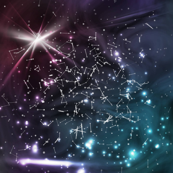 Constellations cosmiques Vecteur de fond moderne. Nuits scintillantes Ciel abstrait avec des étoiles
 - Vecteur, image