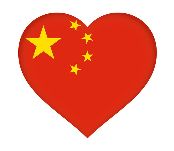 Kínai szív zászlaja. - Fotó, kép