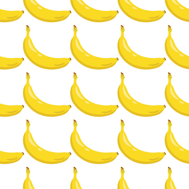 Желтый банан бесшовный рисунок. Сладкие тропические фрукты. Белый фон. Векторная иллюстрация
. - Вектор,изображение