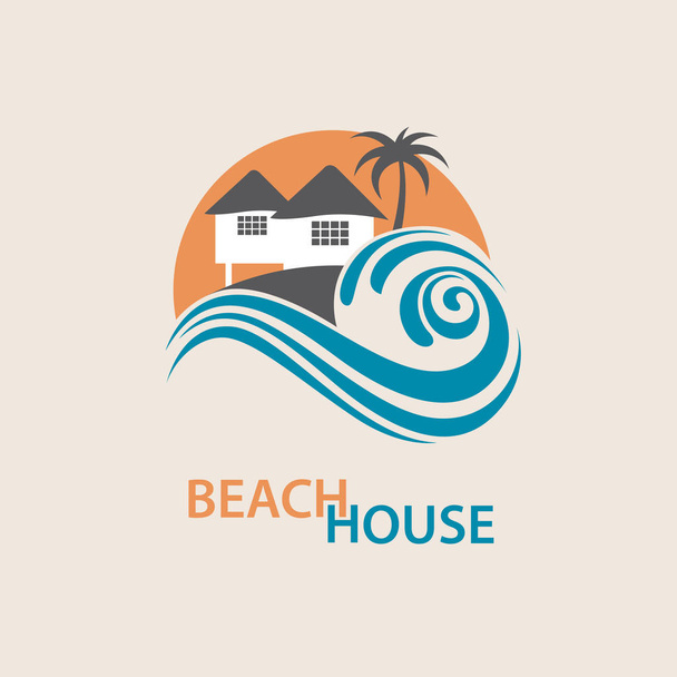 casa de praia logotipo
 - Vetor, Imagem