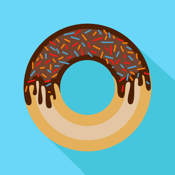 Donut illustratie met de decoratieve schaduw - Vector, afbeelding