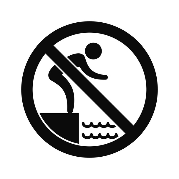 No saltar en el agua señal de advertencia de peligro. Vector
. - Vector, Imagen