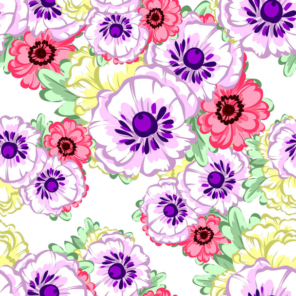 Seamless flower pattern - Вектор,изображение