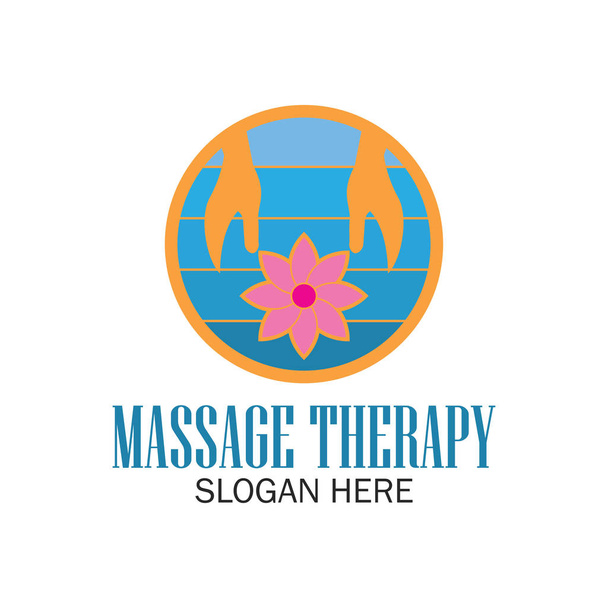 massage therapy logo with text space for your slogan / tagline, vector illustration - Вектор,изображение