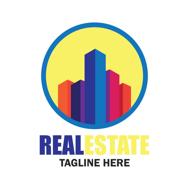 real estate logo with text space for your slogan / tagline, vector illustration - Vector, Image