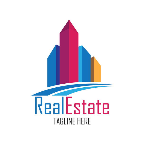 логотип недвижимости с текстовым пространством под слоган / слоган, векторная иллюстрация
 - Вектор,изображение