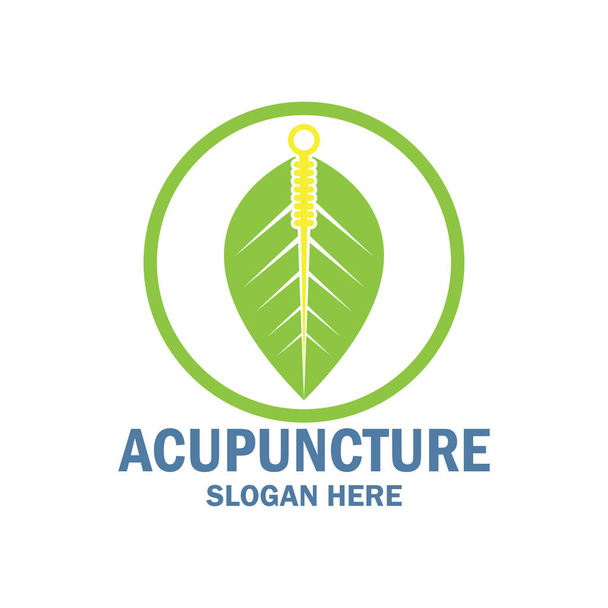 acupuncture therapy logo with text space for your slogan / tagline, vector illustration - Vector, imagen