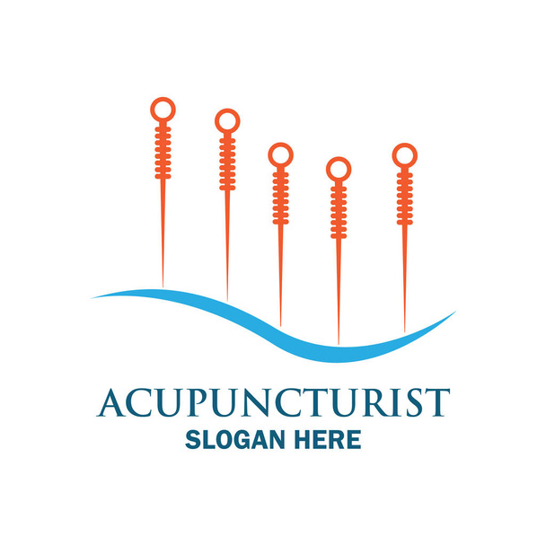 acupuncture therapy logo with text space for your slogan / tagline, vector illustration - Vektör, Görsel
