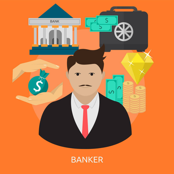 Bankacı kavramsal tasarım - Vektör, Görsel