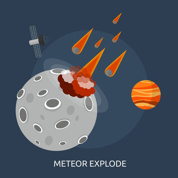 Meteorin räjähtävä käsitteellinen suunnittelu
 - Vektori, kuva