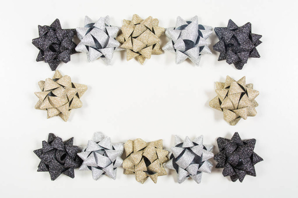 Holiday bows on white background - Foto, imagen