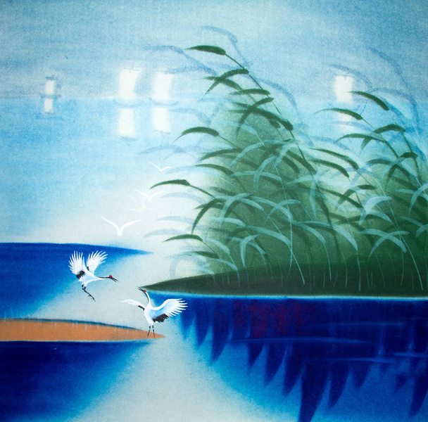 Chinese traditional painting of cranes - Valokuva, kuva