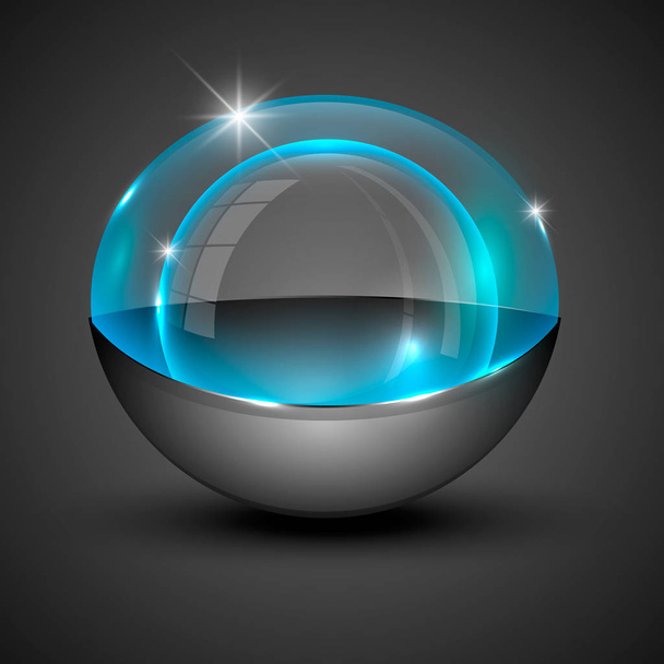 Прозрачный пузырь с серым дном
 - Вектор,изображение