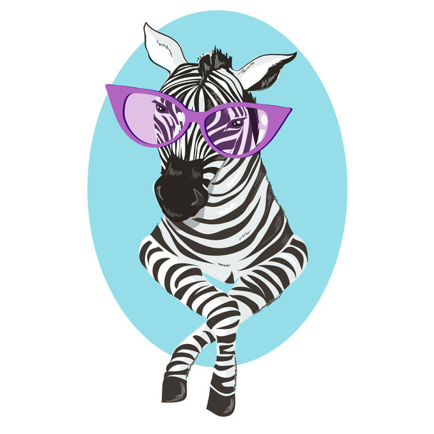 Cute hand drawn zebra  - Vektor, kép