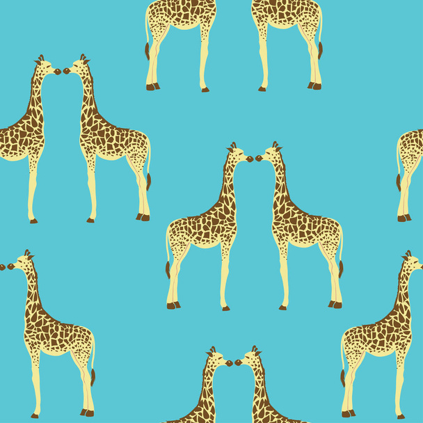 Hand drawn giraffe pattern - Vector, Imagen