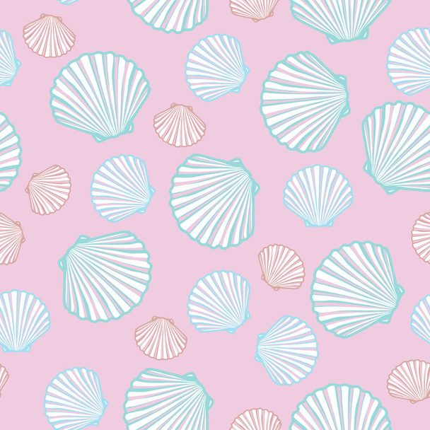Colorful shells pattern - Vektör, Görsel