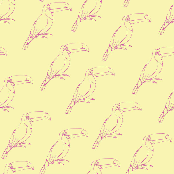 Colorful tucan seamless pattern - Vecteur, image
