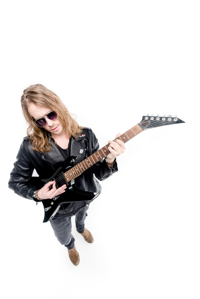 rocker with electric guitar  - Photo, Image