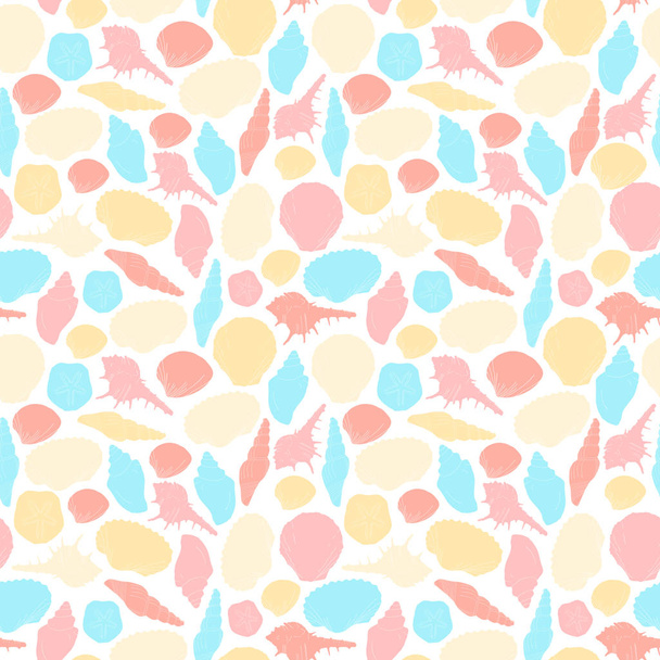 Colorful seashells seamless pattern - Vektor, kép