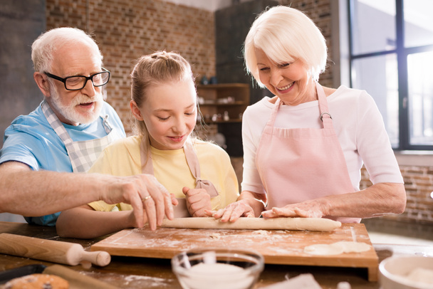 family kneading dough   - Photo, Image