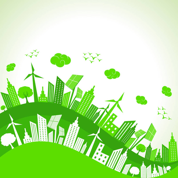 Save Nature Concept with Ecocity - Vector, imagen