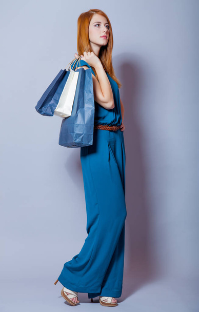 beautiful young woman with shopping bags - Photo, Image