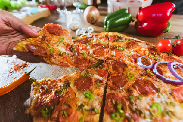 italian pizza with pepperoni - Photo, image