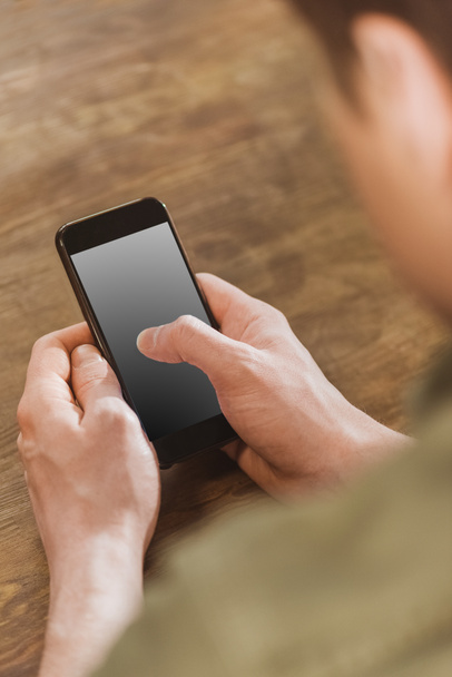 Smartphone con pantalla gris en blanco
 - Foto, Imagen