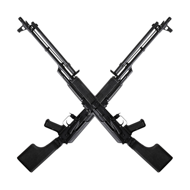 Waffe - zwei gekreuzte Sturmgewehre - Foto, Bild