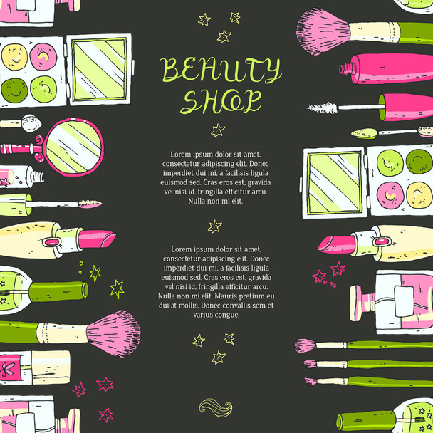 beauty cosmetics shop banner - ベクター画像