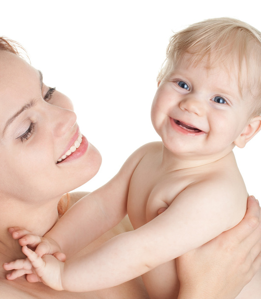 Smiling baby girl and mother - Valokuva, kuva