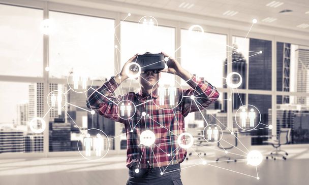 man with virtual reality headset  - Fotó, kép