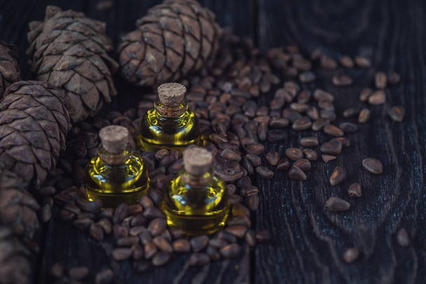 Oil of cedar nuts - Foto, Imagen